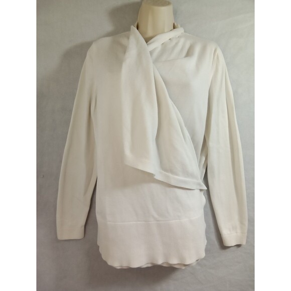 Lands End Women Large Open Front Cardigan White - Picture 6 of 11